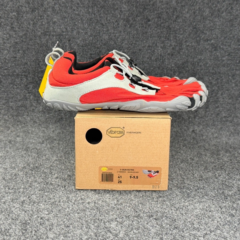 Vibram FiveFingers V-Run Retro Shoes Women's 9 Red Black Grey Barefoot‎ Running